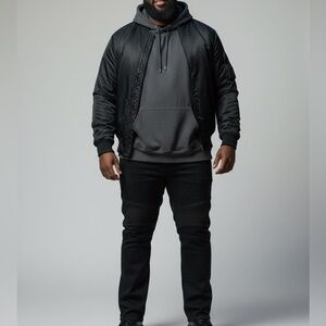 EMBELLISH BLACK STRAIGH LEG JEANS SZ 44